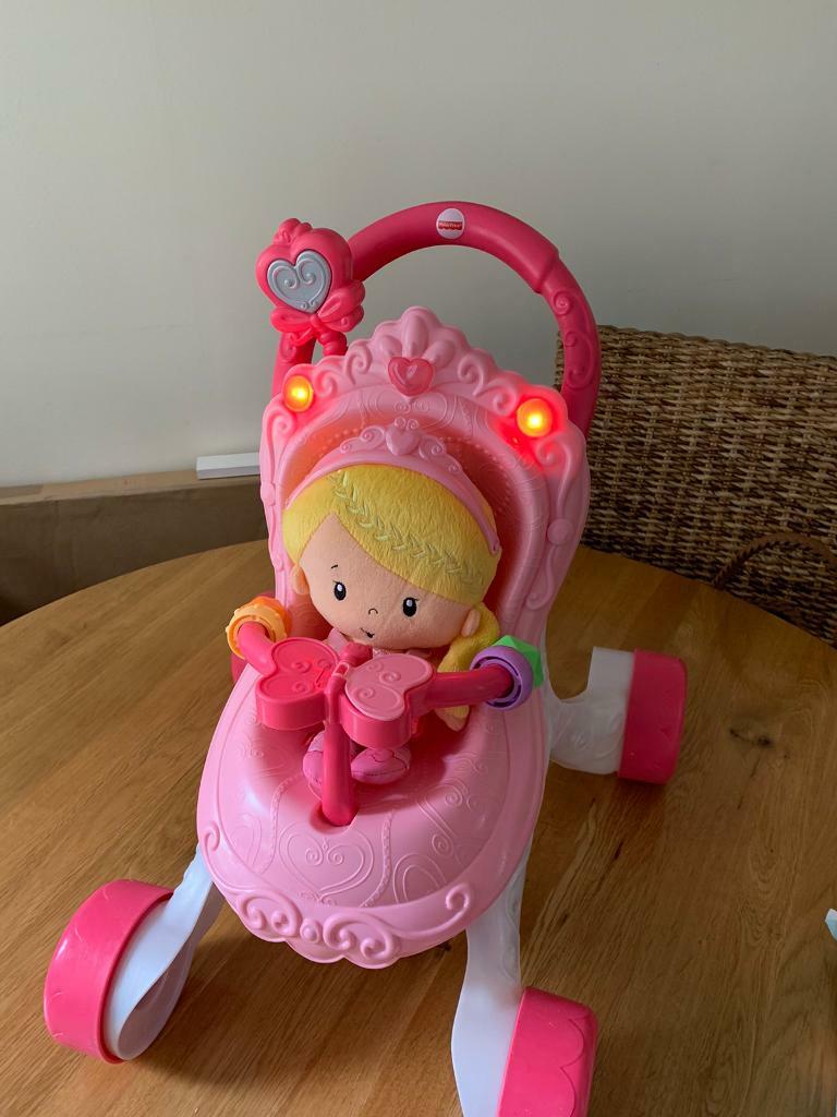 fisher price princess stroller and doll